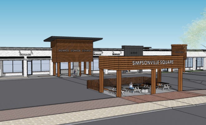 Re-branded downtown Simpsonville shopping center to feature new restaurant, outdoor seating space
